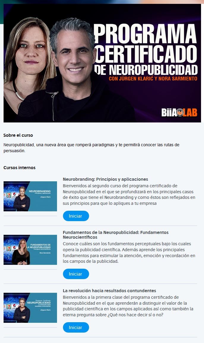 programa certificado de neuropublicidad.